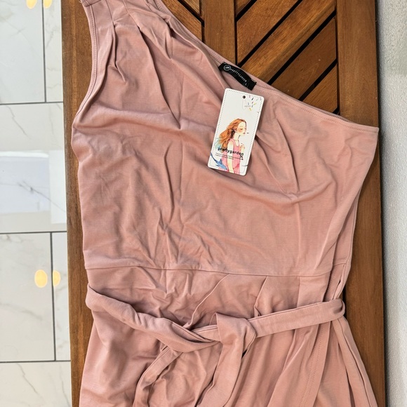 NWT | Pretty Garden (Amazon) | 1 shoulder, asymmetrical, wrap dress | Pink | L - Picture 3 of 4
